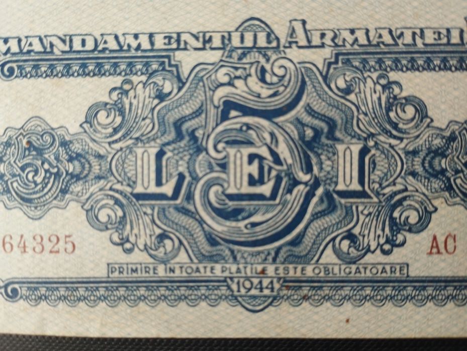 România 5lei 1944-ocupatia sovietică PM10-rara