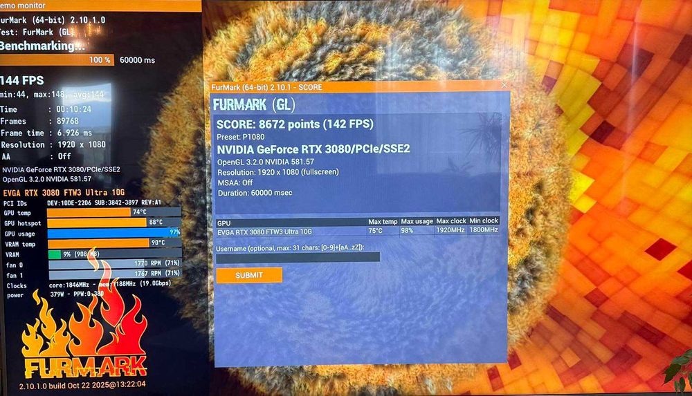 Продавам EVGA GeForce RTX3080 FTW3 Ultra 10GB