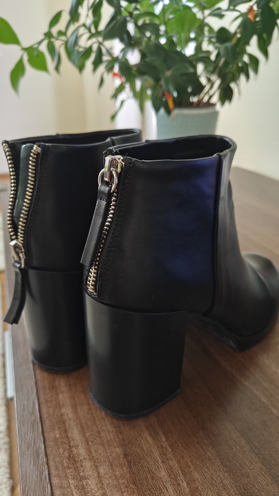 Botine cu platformă,imitație piele
