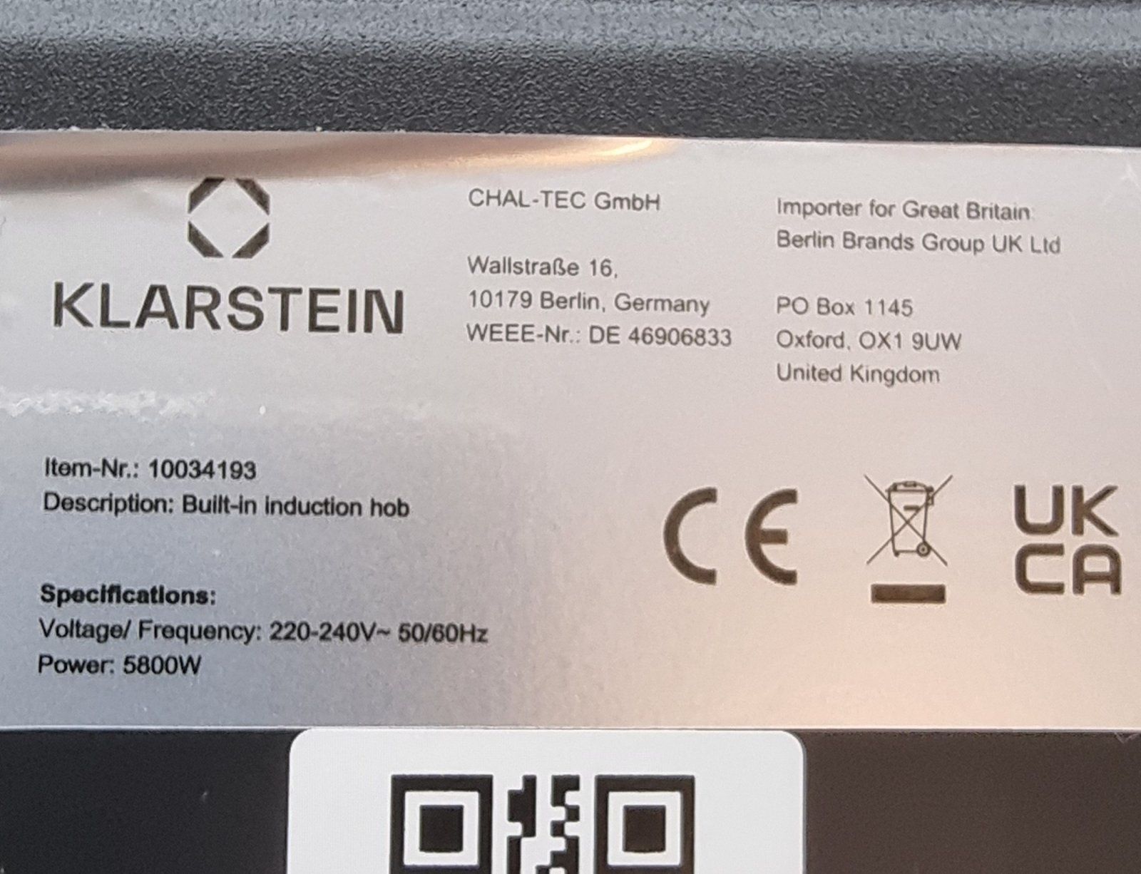 ИНдукционни котлони Klastein 5800w.