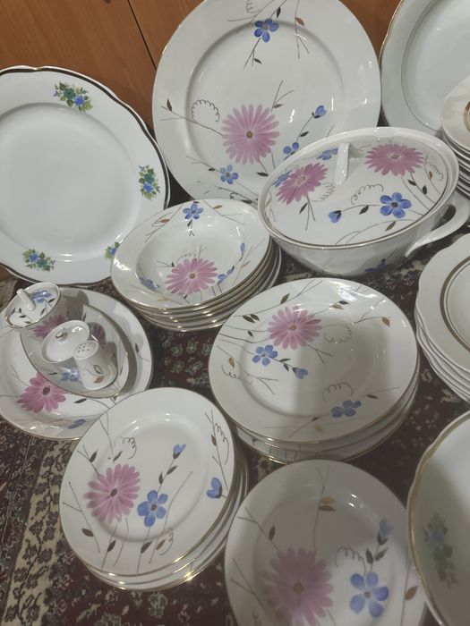 Посуда новая столовая набор дулево и лаган, тарелки рига дулево кахла