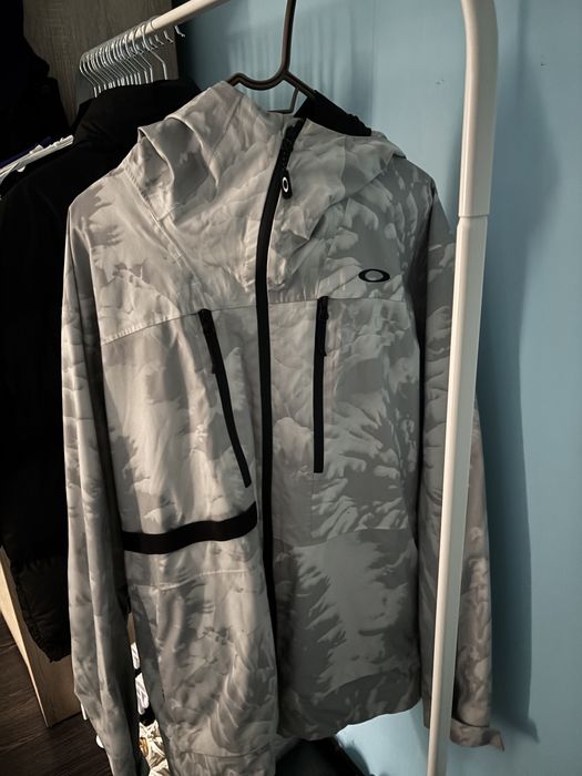 Oakley TC Earth Ski Jacket Shell Grey Mountain Tie Dye - L
