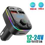 Modulator Fm auto cu Bluetooth / Stick / Micro SD Usb C Incarcare 3.1A