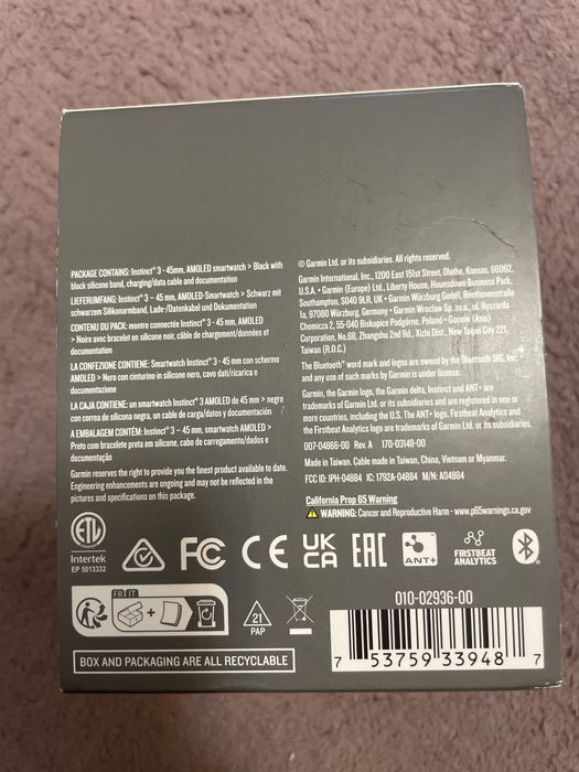 Ceas Garmin instinct 3 Amoled 45 mm GPS Smartwach nou sigilat