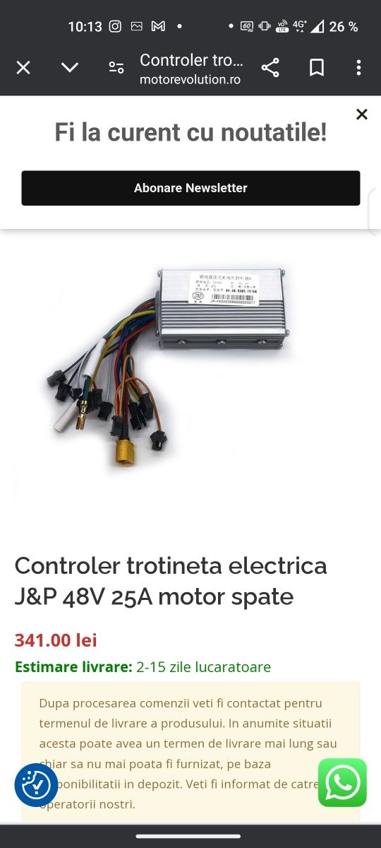 Controller 36/48v 600w, 25A