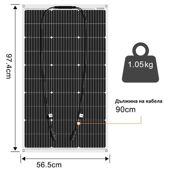 Продавам гъвкави соларни панели Dokio 100W 12V