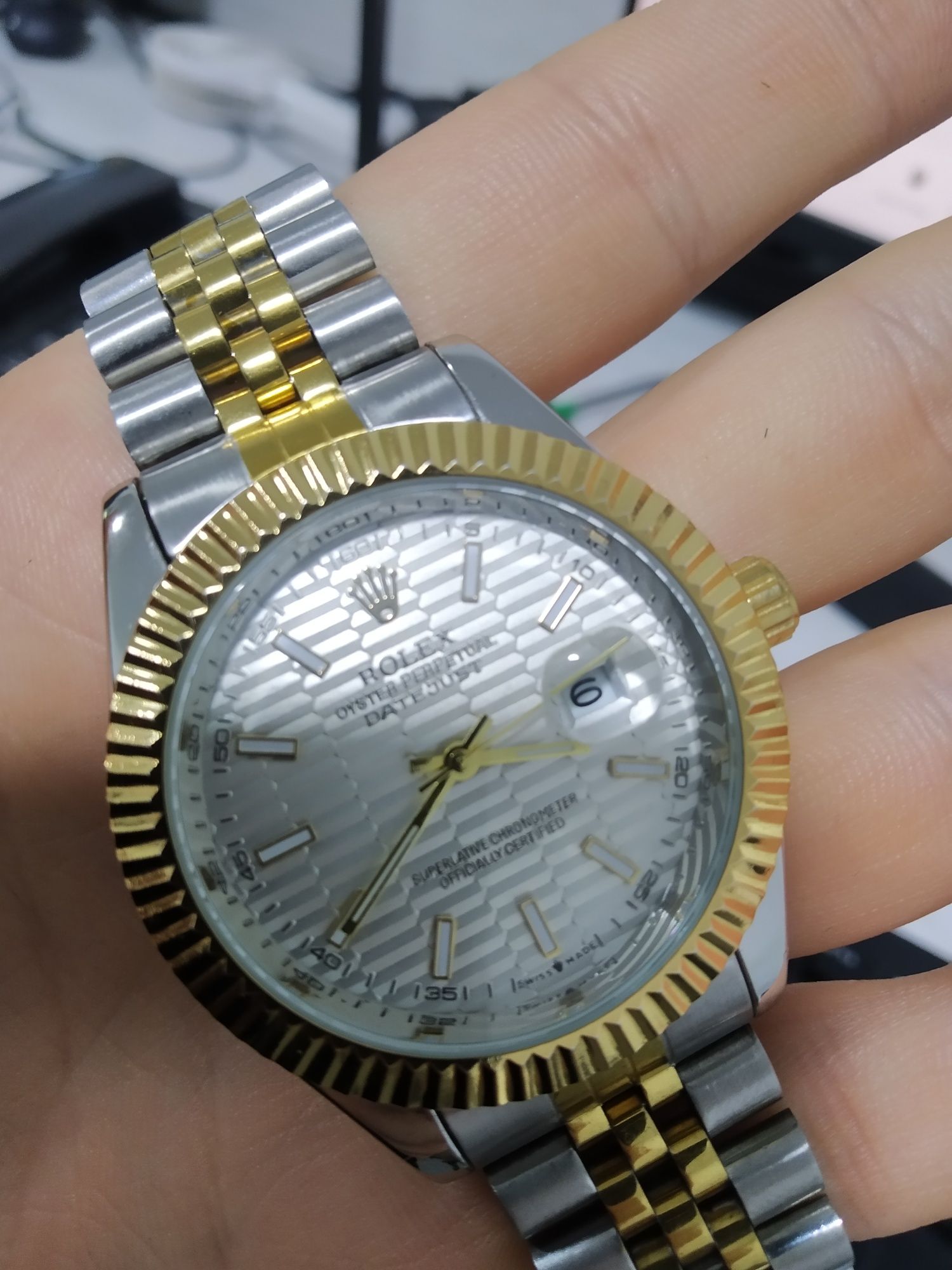 Rolex gold & white