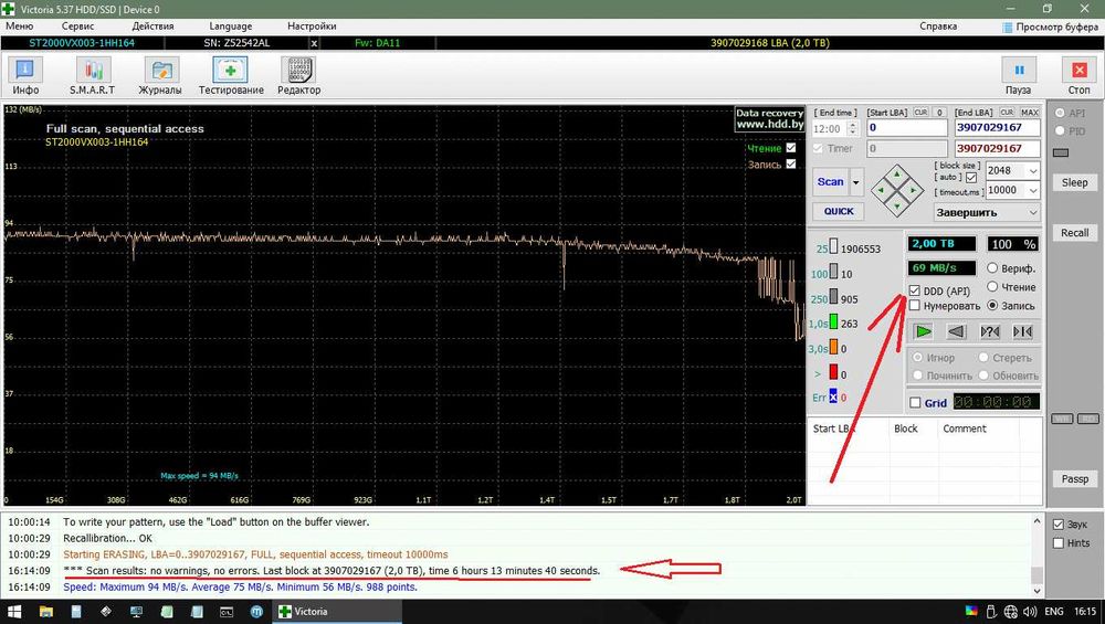 Жесткий диск HDD - 2 TB - с нюансом - полностью рабочий