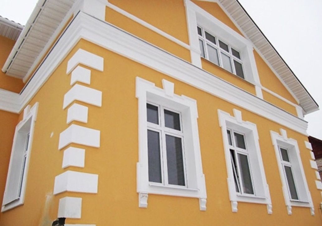 Услуги покраски домов фасада стен краскопультом