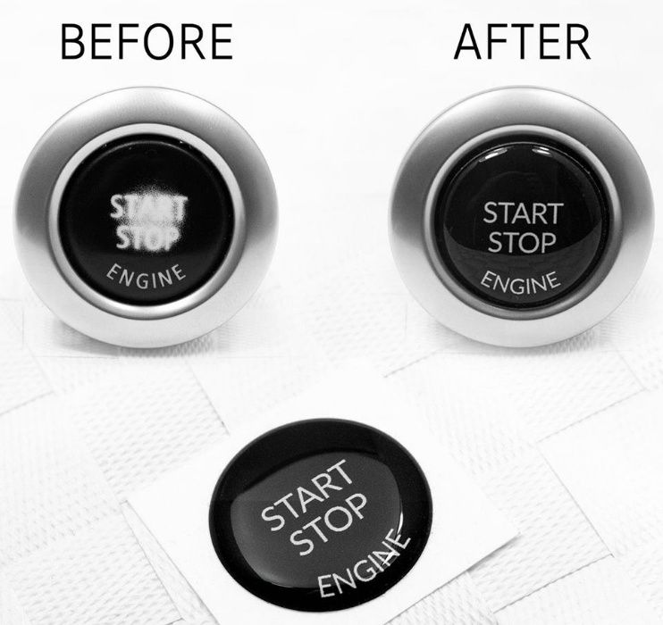 3D Stickere buton Start Stop BMW E60 E61 E70 E71 E87 E89 E90 E91 E92/3
