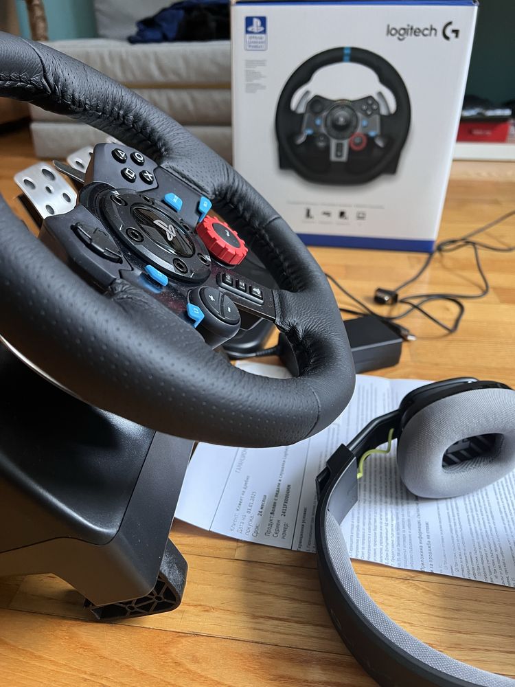 Волан с педали Logitech G29 черен PC PS4 PS5 , подарък слушалки