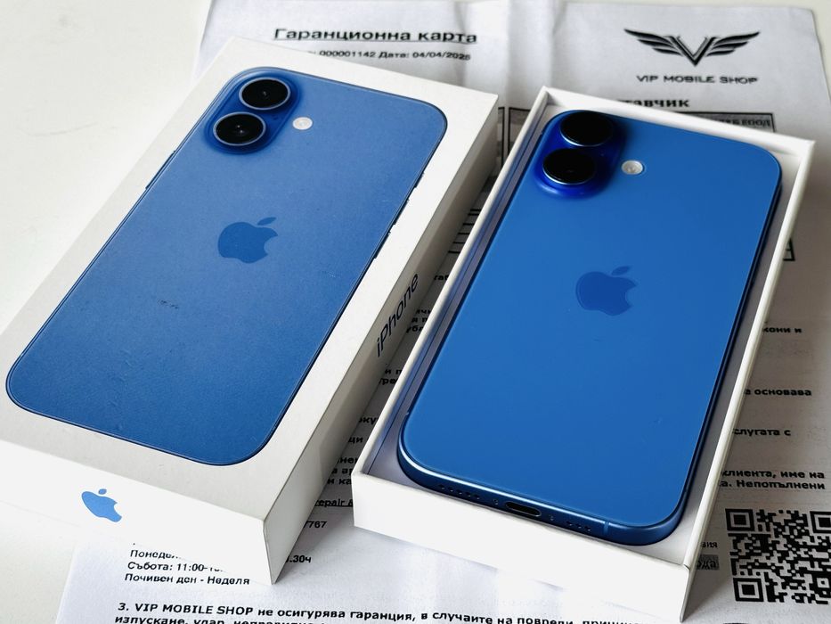 Iphone 16 128GB Ultramarine Гаранция 20 месеца
