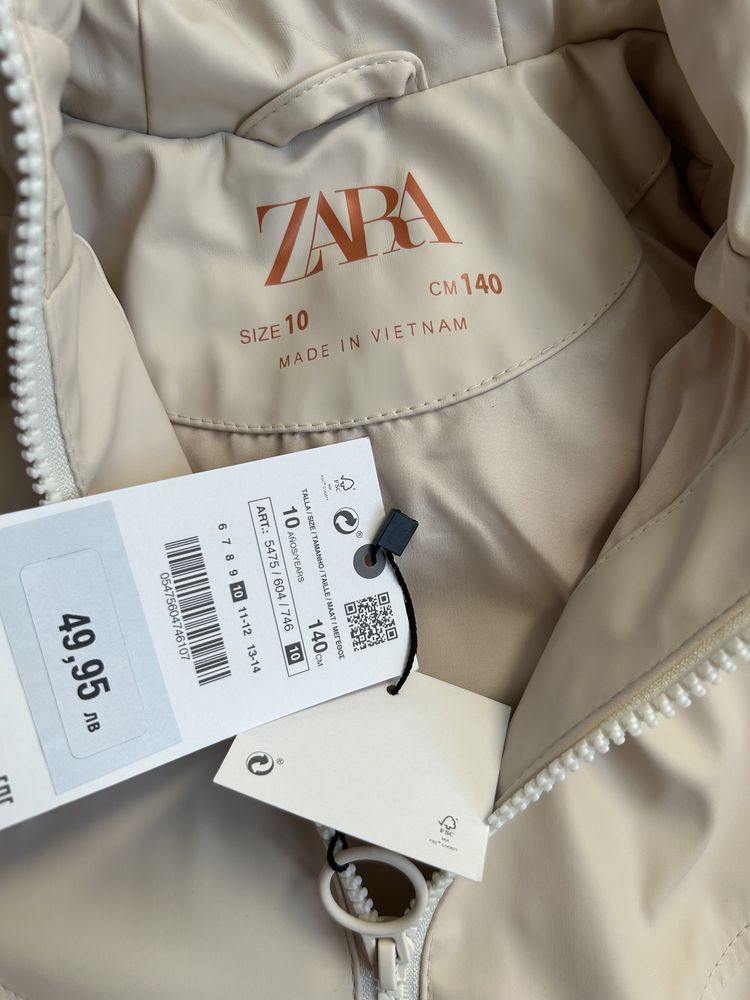 Водоустойчиво яке Zara Зара размер 140 см- 10 год.
