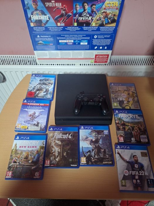 Ps 4 + 1 maneta + 8 jocuri