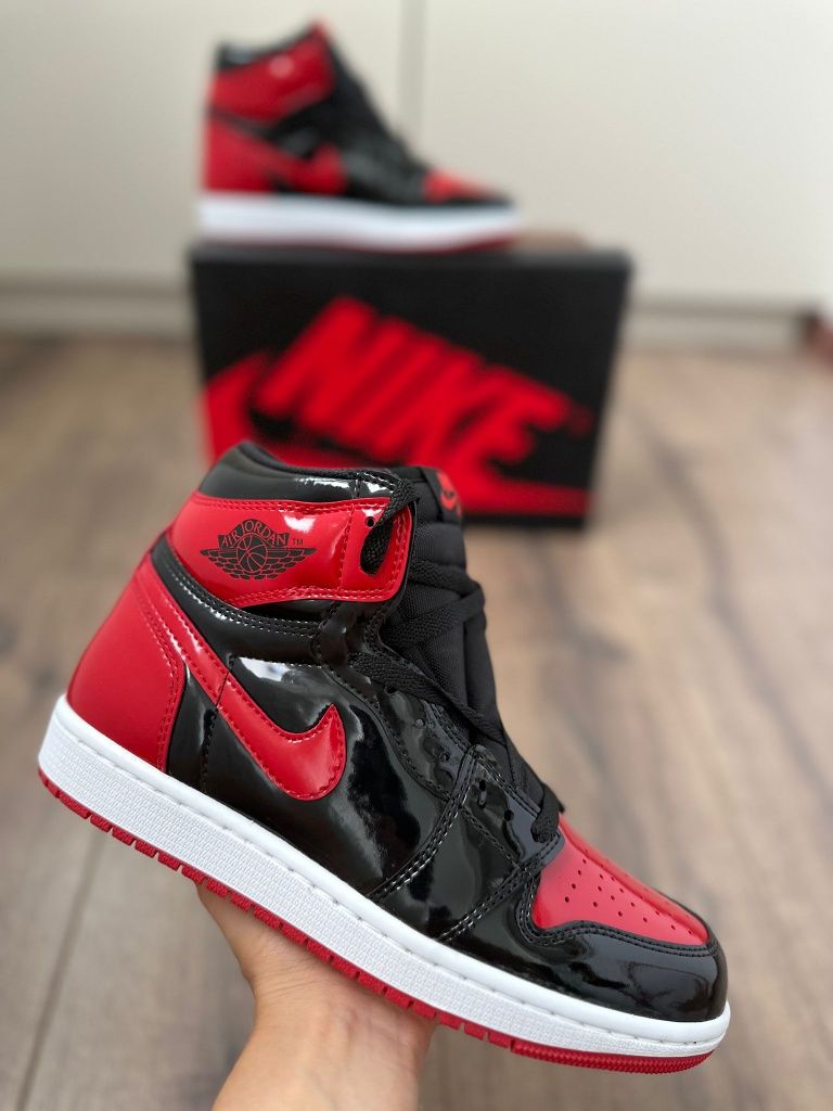 Jordan 1 RETRO HIGH patent bred produs NOU premium