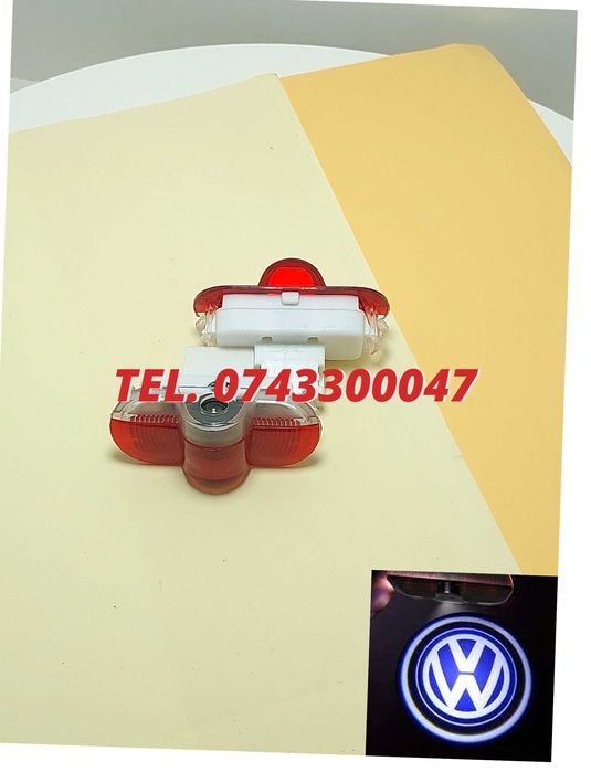 Set 2 Proiectoare Cu Logo Portiere Vw Golf Iv Caddy Touran Bora