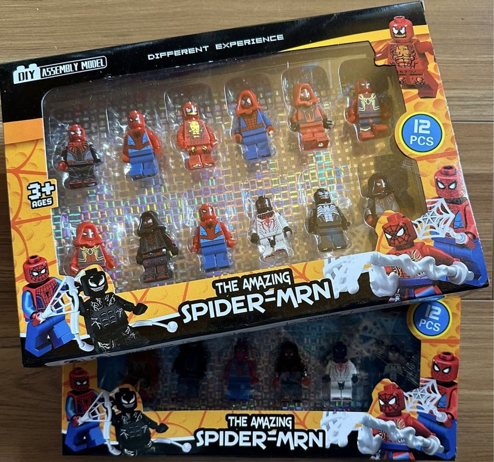 Set 12 figurine, stil LEGO, Spiderman
