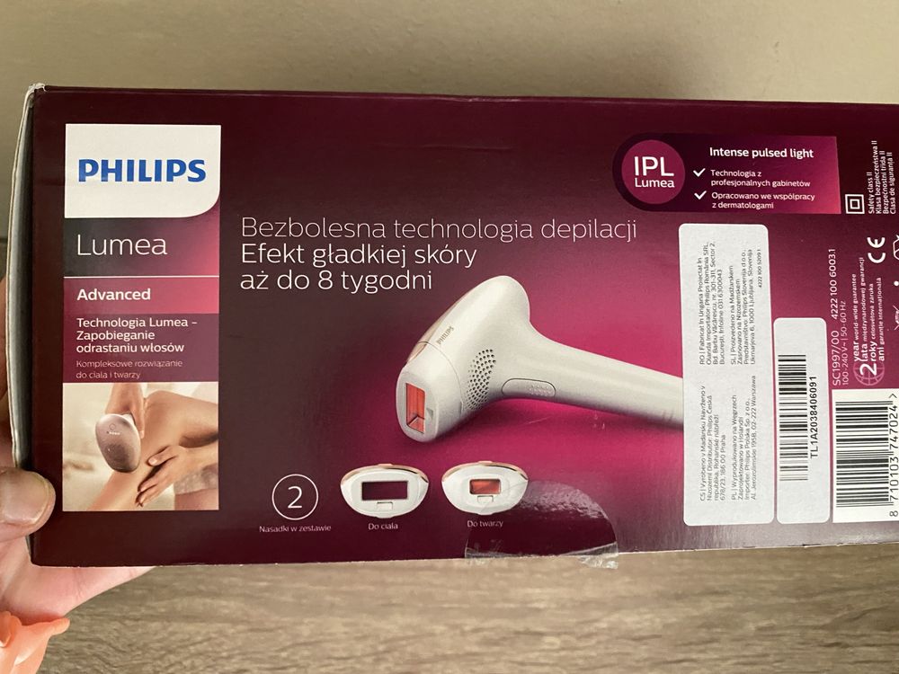 фотоепилатор IPL Philips Lumea Advanced SC1997/00, 250 000 импулса