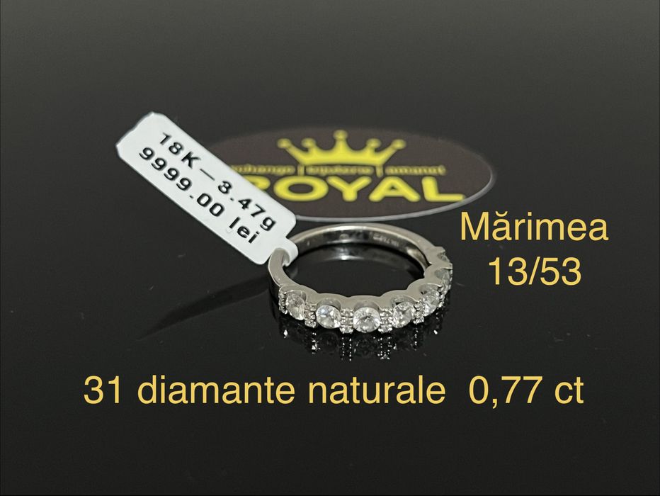 Bijuteria Royal CB : Inel aur alb 18K 31 diamante naturale