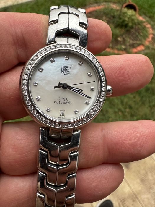 Таг Хоер. Tag Heuer Link дамски часовник. Перла и брилянти