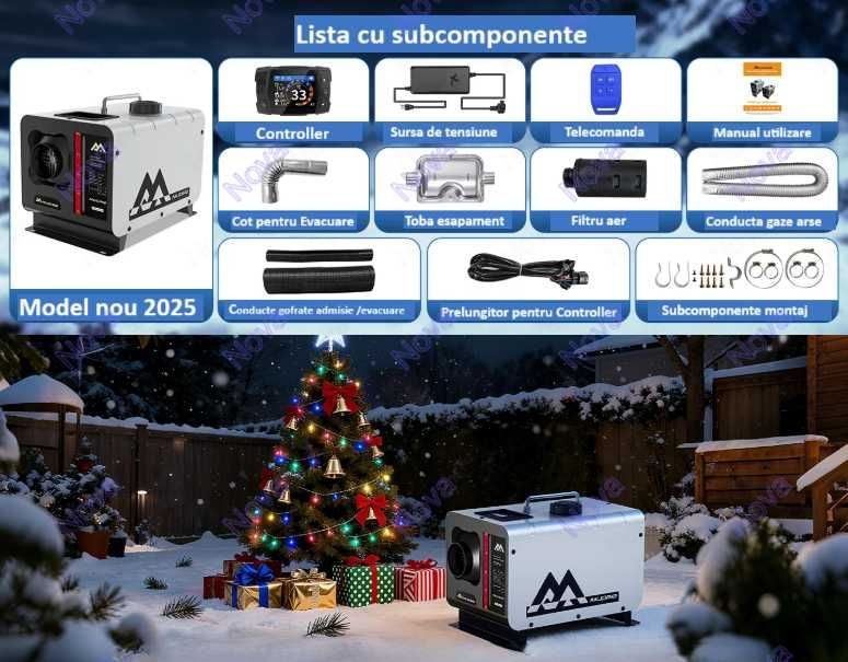 Soba Mudiro 8 kW – Premium,Termostat Mobil + Bluetooth,Senzor CO