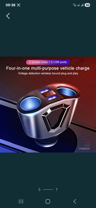 Incarcator priză brichetă•usb•voltmetru