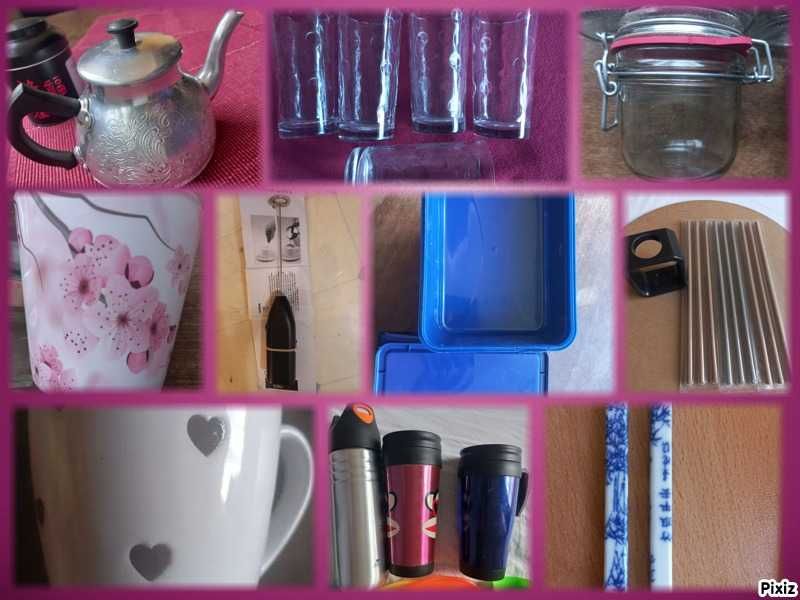 Чаши, купички, чайник, бурканчета, термос, ароматизатори, прибори Буда