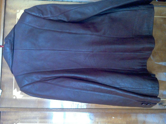 Geacă/jachetă din piele naturală, de damă, culoare grena - 42