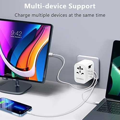 Нов Универсален адаптер за пътуване с USB и Type-C – UK EU US AU