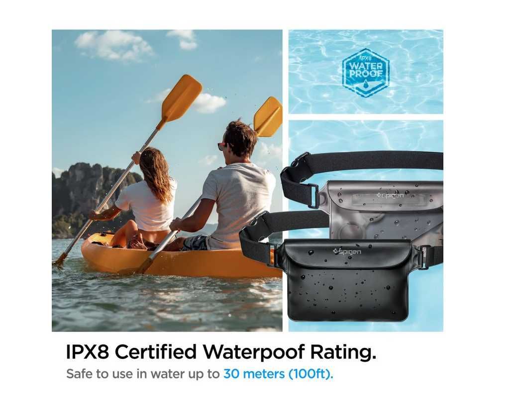 чанта за плажа или за риболов, водоустойчива Spigen A620, IPX8 - 2 бр.