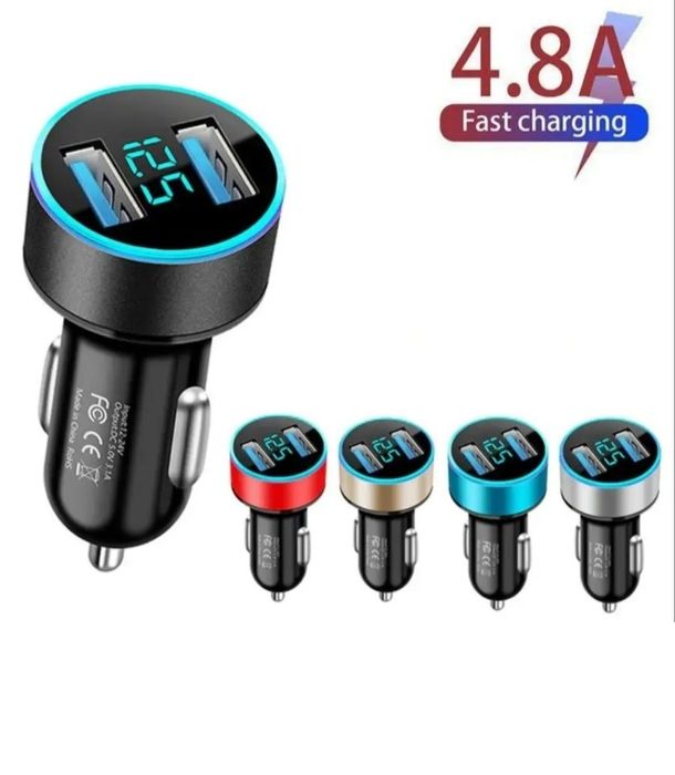 Автомобильное зарядное USB-устройство для быстрой зарядки.