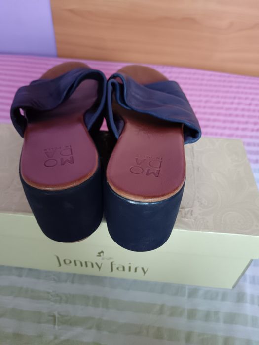 Vând Papuci Damă cu Platforma Piele Naturală Italia Mărimea 38