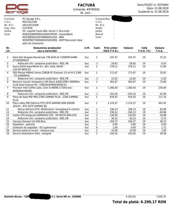 PC Gaming i5-9600K + RTX 2070 – 16 GB RAM