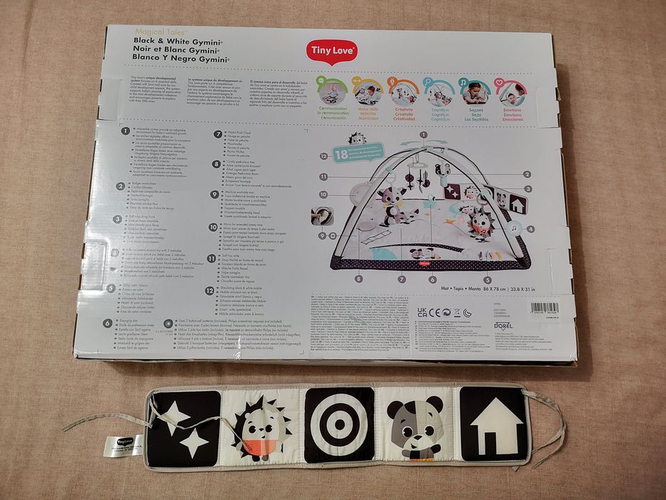 Активна гимнастика Tiny Love черно/бяла и играчка за кошара Tiny Love
