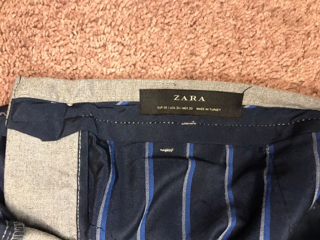 Vand pantaloni Zara Men gri, marimea 38