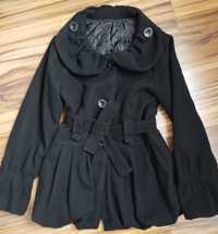Черно палто с колан