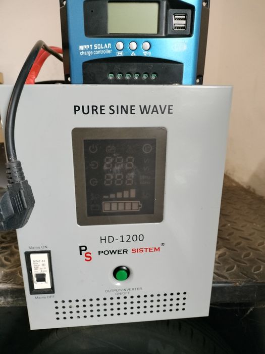 Sistem 4 panouri solare+invertor1200w+controler
