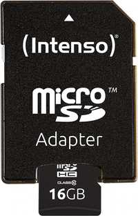 Карта памет Intenso 16GB Class 10 MicroSDHC  (със SD адаптер)