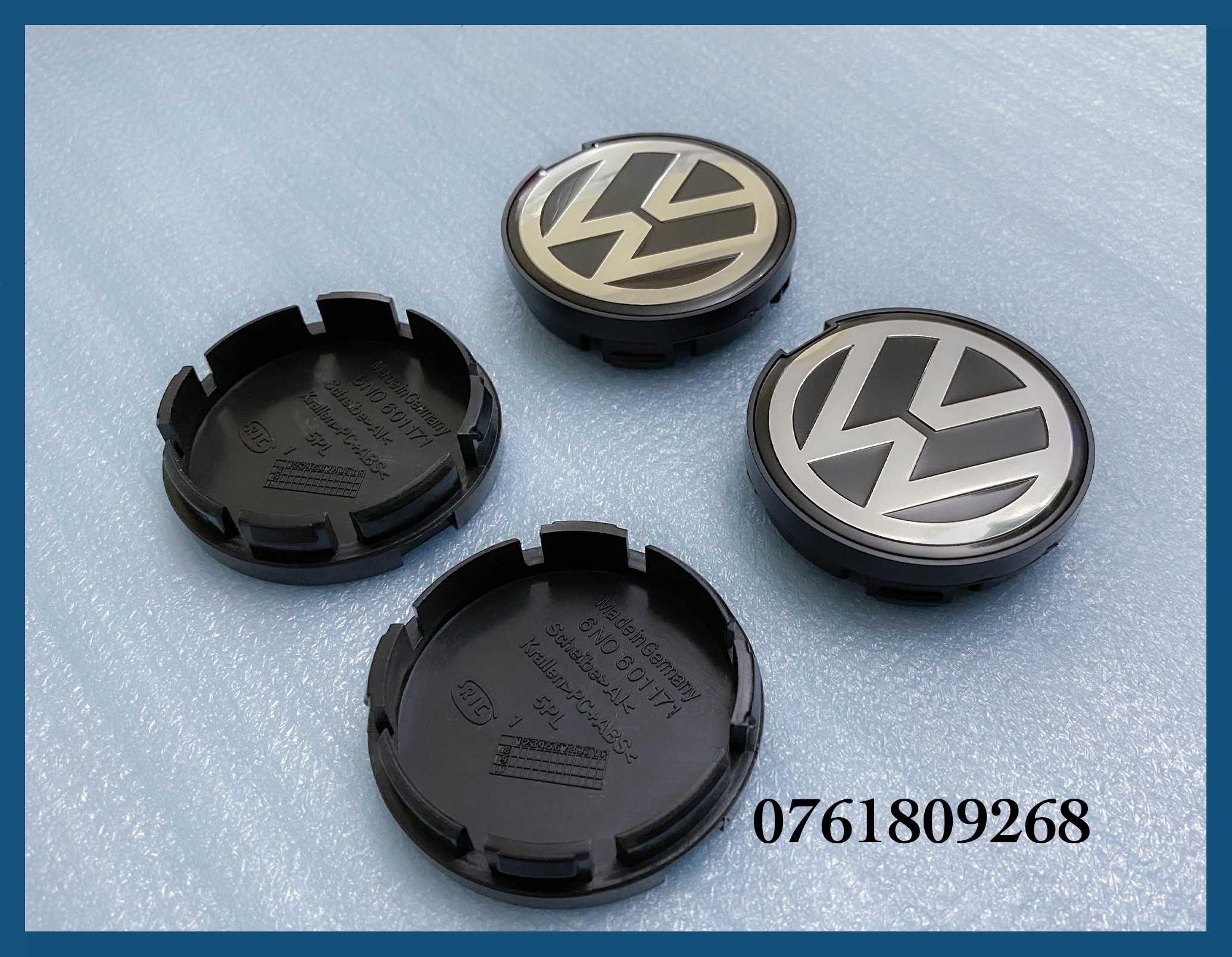 Set 4 capace 55mm 6N0601171 jante aliaj VW Golf Jetta Passat Fox Lupo