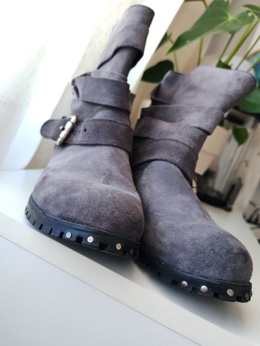 Botine damă 40 piele naturală întoarsă suede