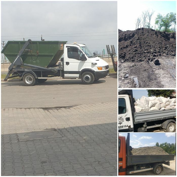 Container gunoi moloz transport moloz nisip pietriș debarasari pământ