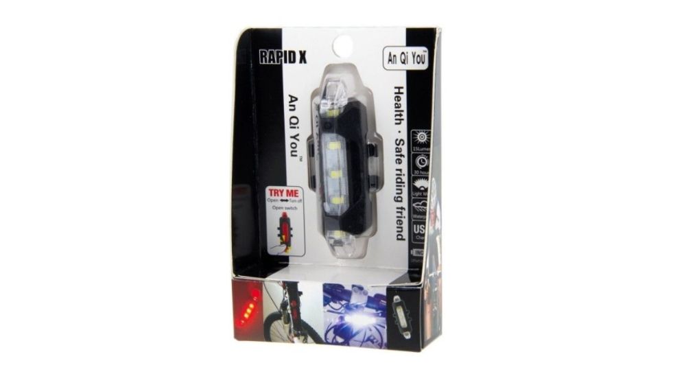 Set 2 lampi LED BICICLETA reîncărcabile usb. Alb, Albastru si Rosu