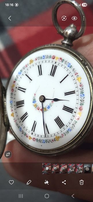 Ceas buzunar din argint masiv