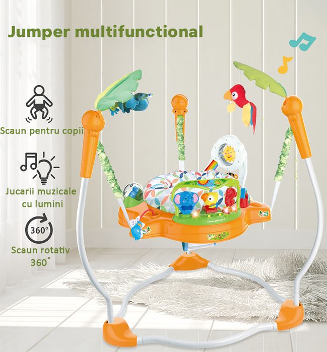 Jumper bebelusi, centru de activități, 3 trepte de inaltime