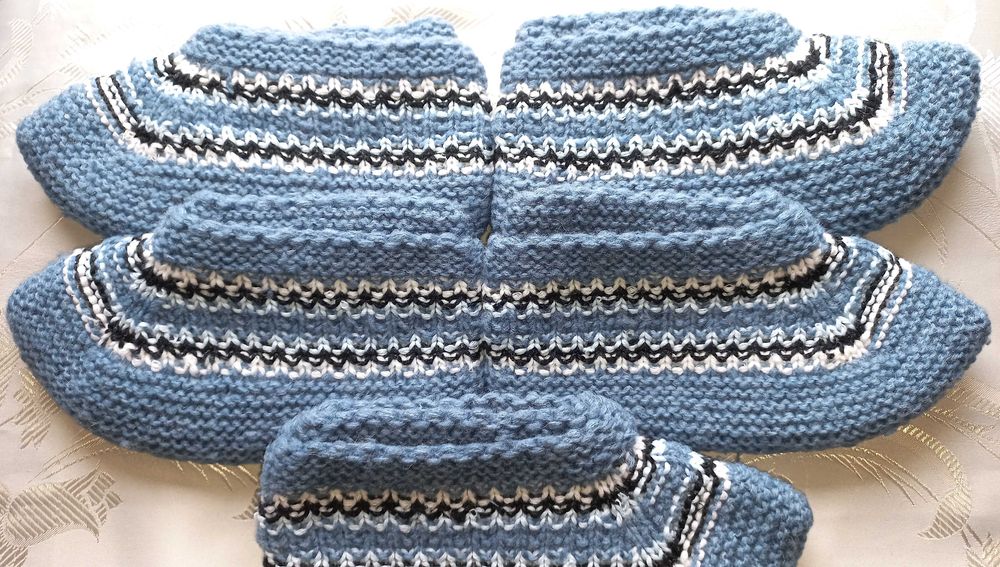 Домашно плетени терлици мъжки размери