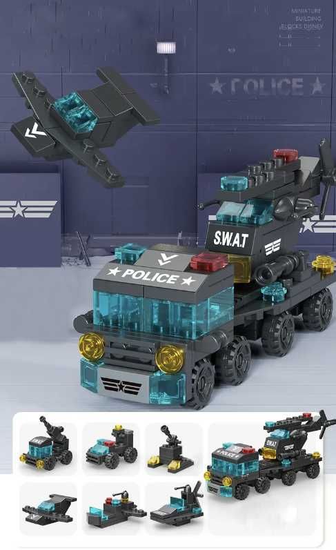 Seturi lego 6 în 1 (SWAT,poliție,pompieri,ambulanță,avion)