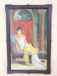 tablou vechi reproducere pictura portretul madame Recamier