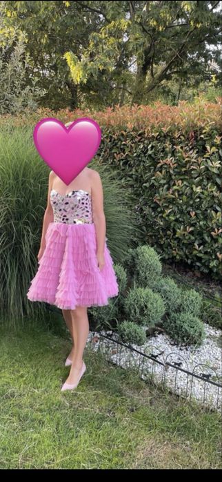 Rochie roz cu bucati de oglinda