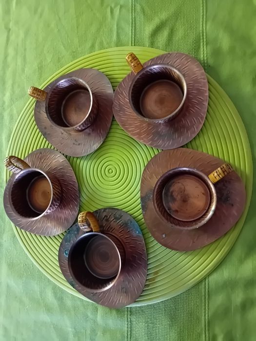 Set ceai din cupru. Mini ceaun cupru