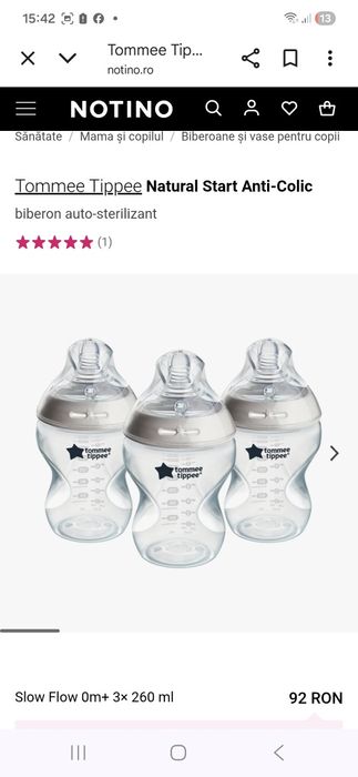Sticlute + biberoane Tommee tippee 0